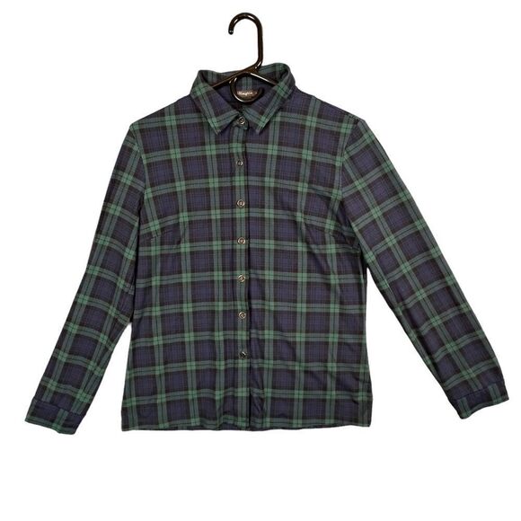 J. MCLAUGHLIN WOMENS BLOUSE GREEN BLUE CHECKERED SIZE M - Picture 11 of 11